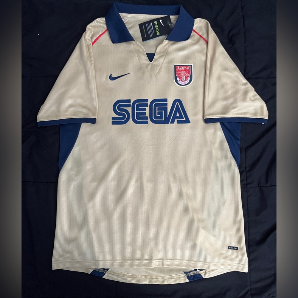 Arsenal Henry #14 Retro Soccer Jersey sega 2001/2002 beige S-XL - Picture 2 of 5